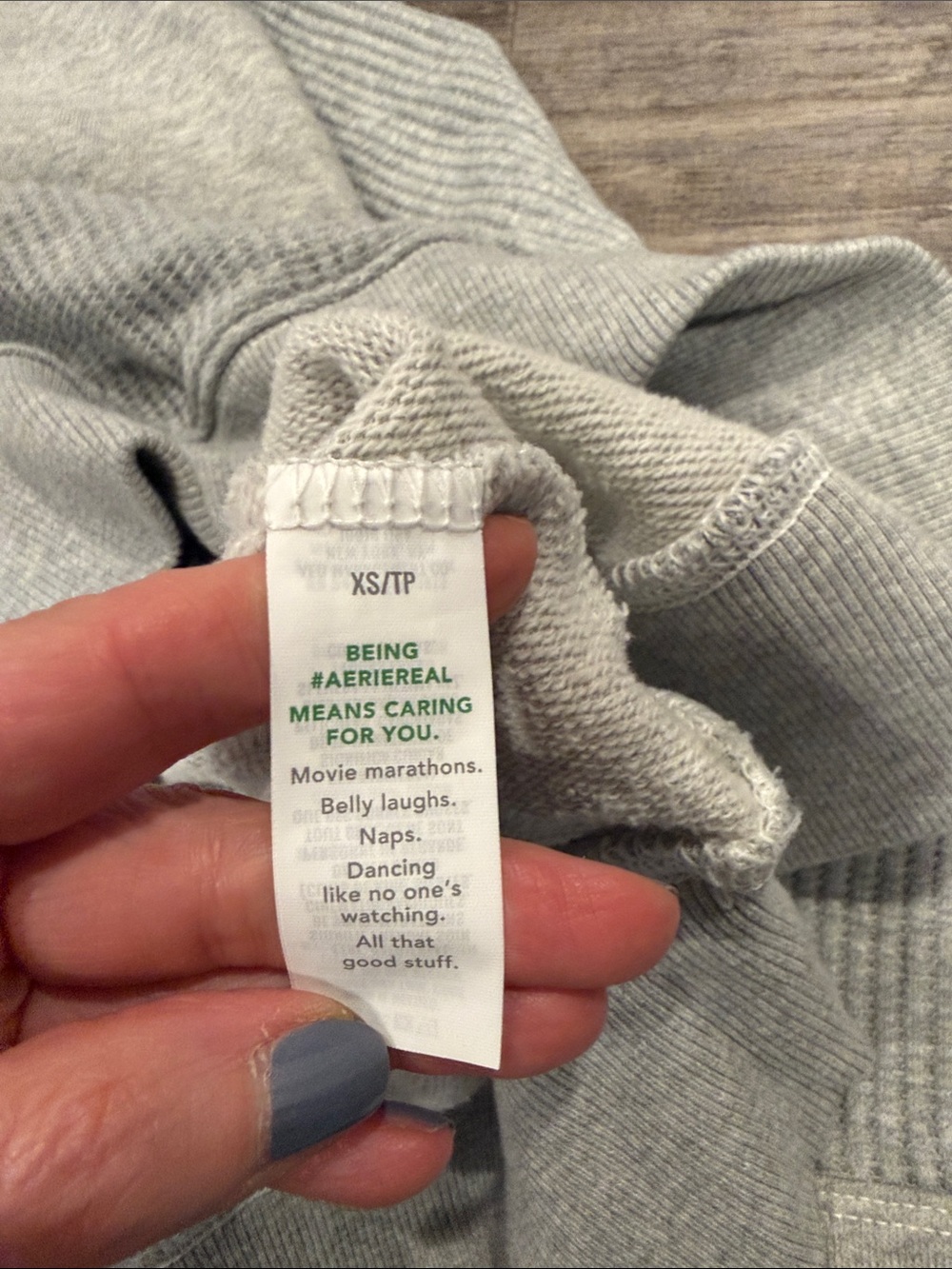 Aerie Essential Waffle Hoodie Gray Size XS - Picture 8 of 12